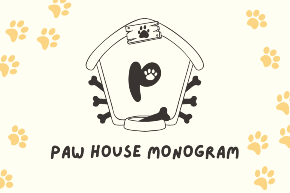 Paw House Monogram: A Playful Yet Polished Decorative Font for Pet & Animal Brands